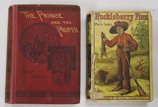 Twain, Mark - The Prince and the Pauper ... First Edition (first issue). frontis., num. engraved illus., facsimile leaf; original pictorial and gilt lettered cloth (rebacked with spine laid-down), patterned e/ps. Chatto